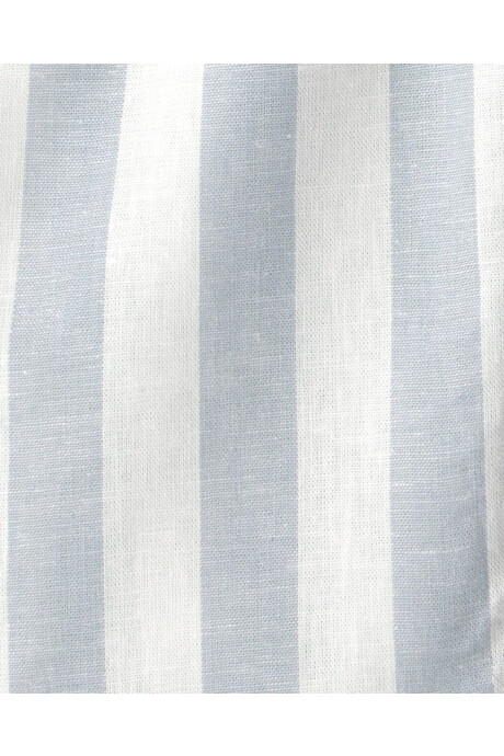 Set dos piezas de lino, pantalón y musculosa, azul, diseño a rayas Sin color