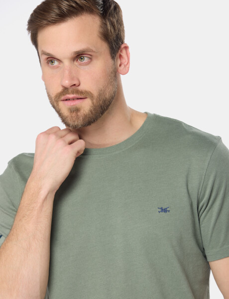 REMERA BÁSICA DE ALGODÓN Verde Melange