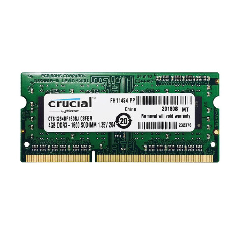 Memoria Sodimm Crucial Ddr3 de 8gb Memoria Sodimm Crucial Ddr3 de 8gb