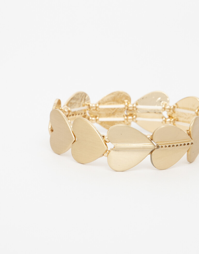 Pulseras Elásticas San Valentin Pulsera Elástica San Valentín - Dorado Plata Cepillada