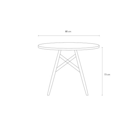 Mesa Eames circular en madera 80cm Blanco,Blanco