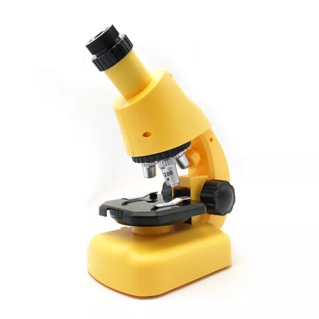 Microscopio Didáctico 1200X p/ Niños Conexión Celular Fotos Amarillo