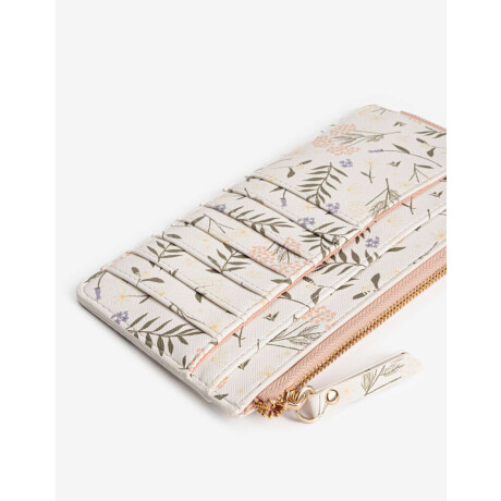 Billetera Fichero Rectangular Con Cierre Estampado flores
