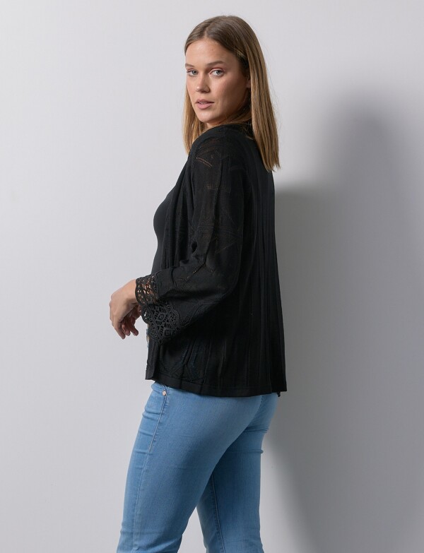 Cardigan Calado NEGRO