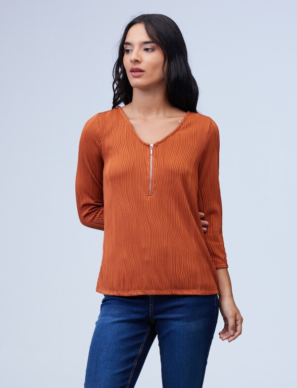 Blusa Zip TERRACOTA