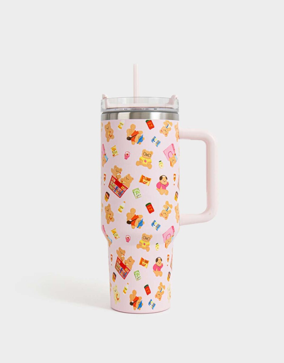 Vaso Alto Térmico De Acero Inoxidable De 1200 Ml - Azul Celeste 