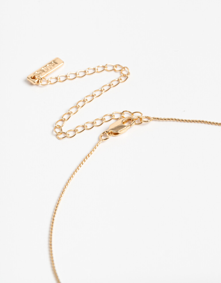 Cadena Corta con Dije Metal Collar Con Dije Moño Bañado En Oro - Dorado