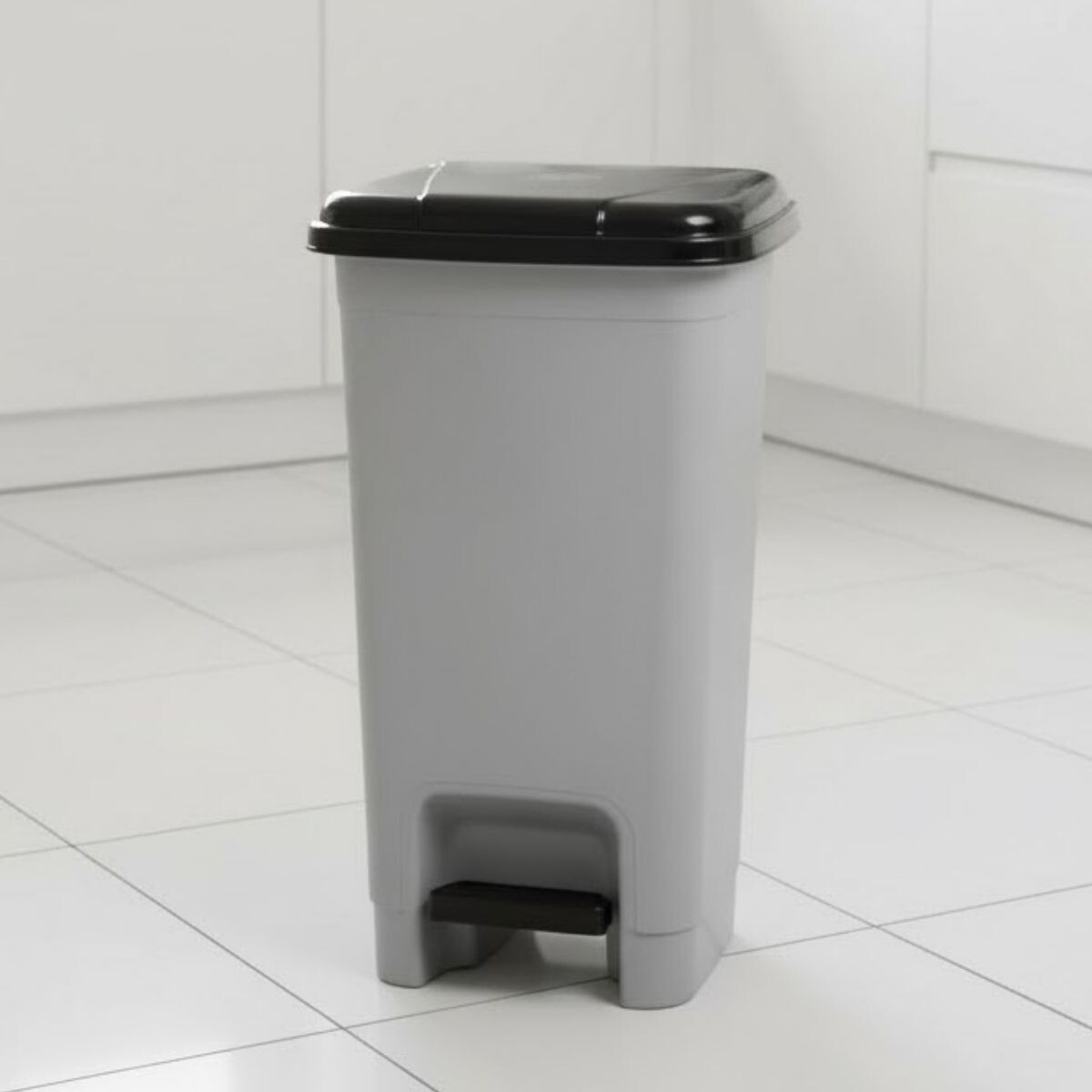 Tarro de residuos 15L con pedal - GRIS 