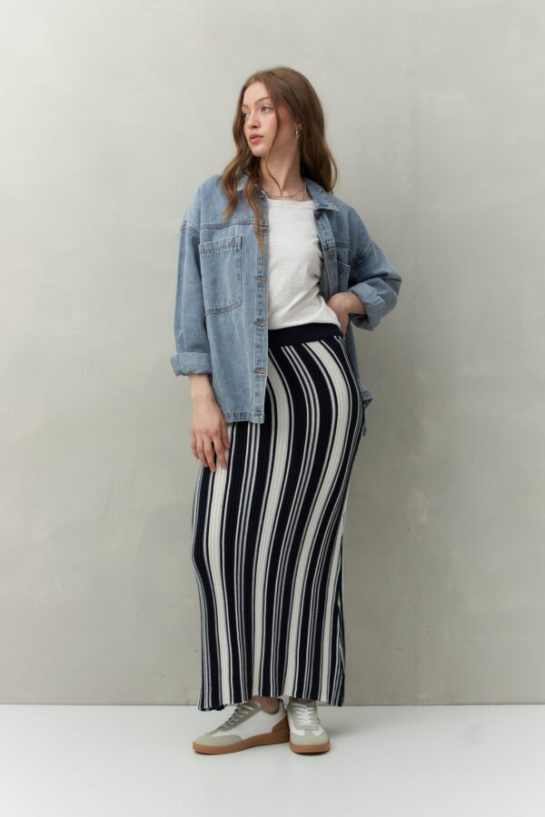 FALDA ROSALINE Blanco/Azul