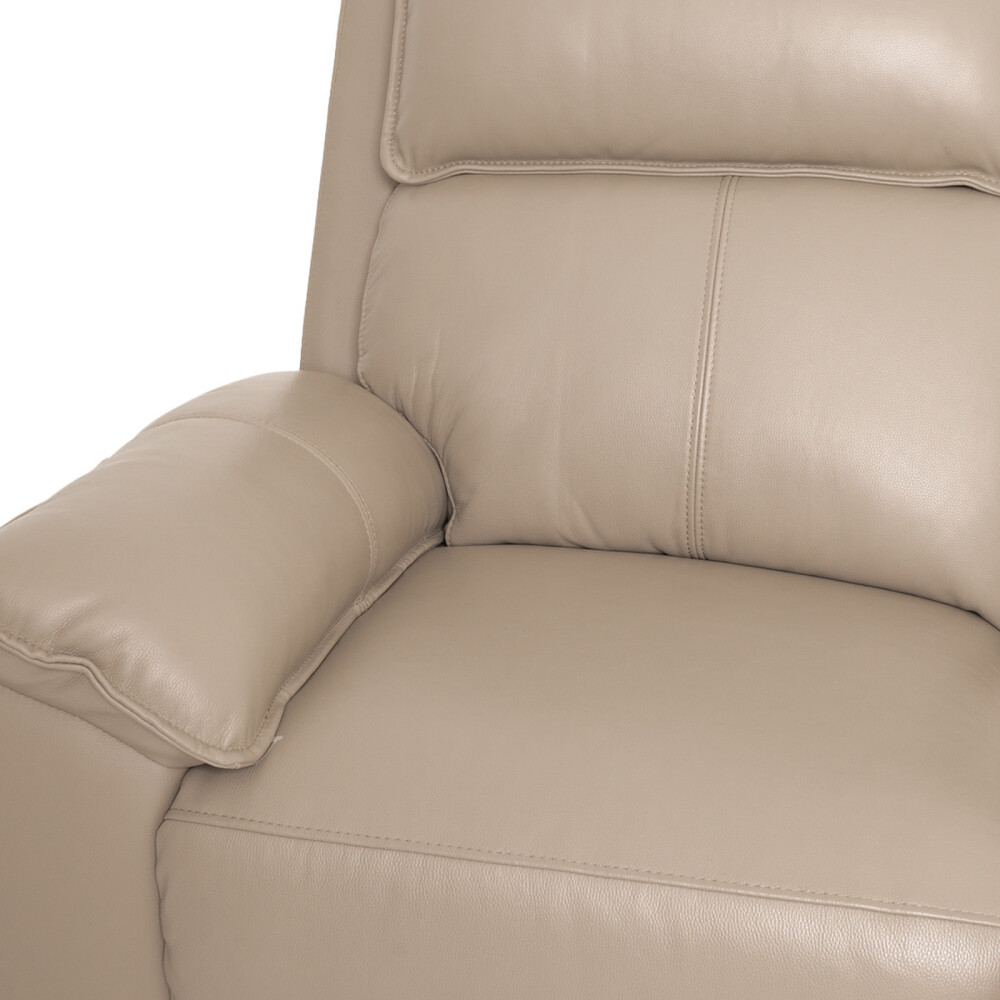 RECLINER ELÉCTRICO 2 CUERPOS CUERO-Y-SIMIL-CUERO MARRON JOSHUA TAUPE