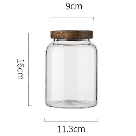Recipiente Hermético Vidrio C/Tapa Acacia 1.2L Alto 16cm x Ø 11cm Recipiente Hermético Vidrio C/Tapa Acacia 1.2L Alto 16cm x Ø 11cm