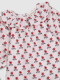 Vestido Estampado Suelto Con Cuello Volante Blanco Roto