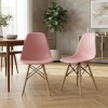 Pack 2 Sillas De Comedor Eames Lumax De Diseño Moderno Con Patas De Madera Rosa