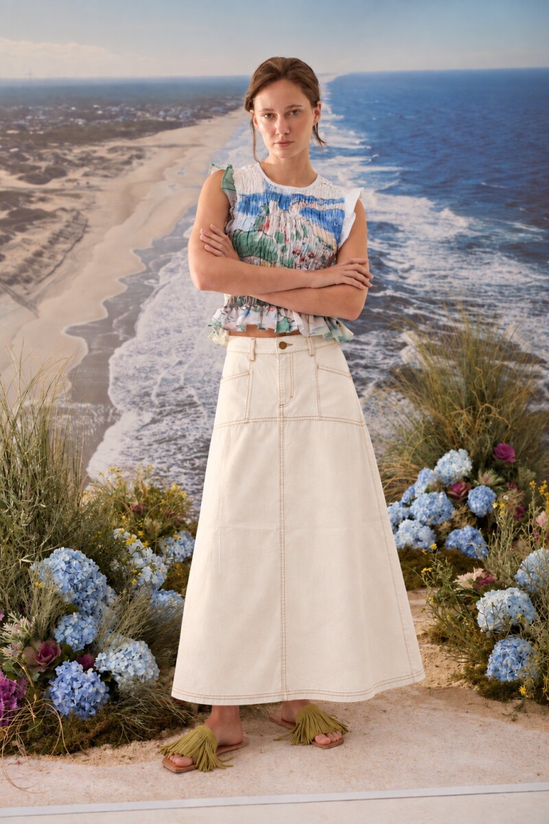 FALDA POMELA DENIM Crudo