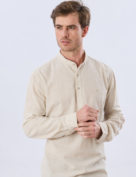 CAMISA LISA DE LINO CUELLO MAO Arena