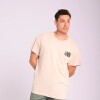 Remera Hombre M/Corta Alg.C/Estampa Canva S-XXL Crudo
