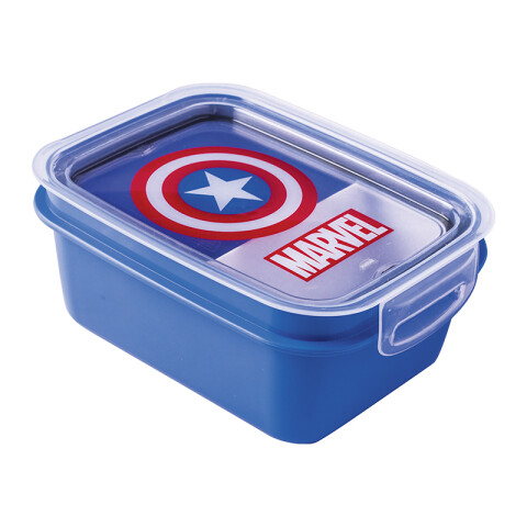 Pote Plástico Capitán América Con Traba y División 850 ml U