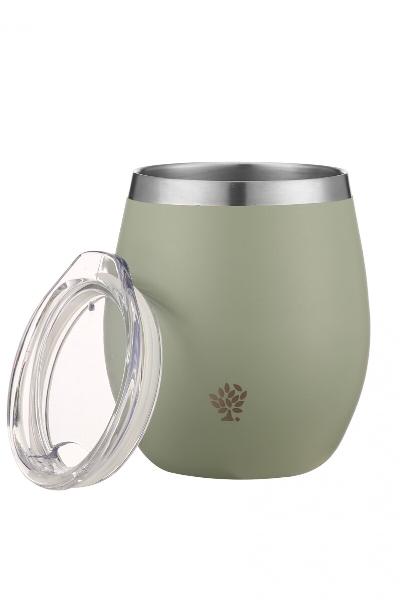 MATE TERRANO ACERO C/ TAPA 130ML VERDE OLIVA