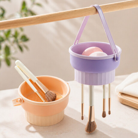 Organizador y Limpiador de Brochas Violeta