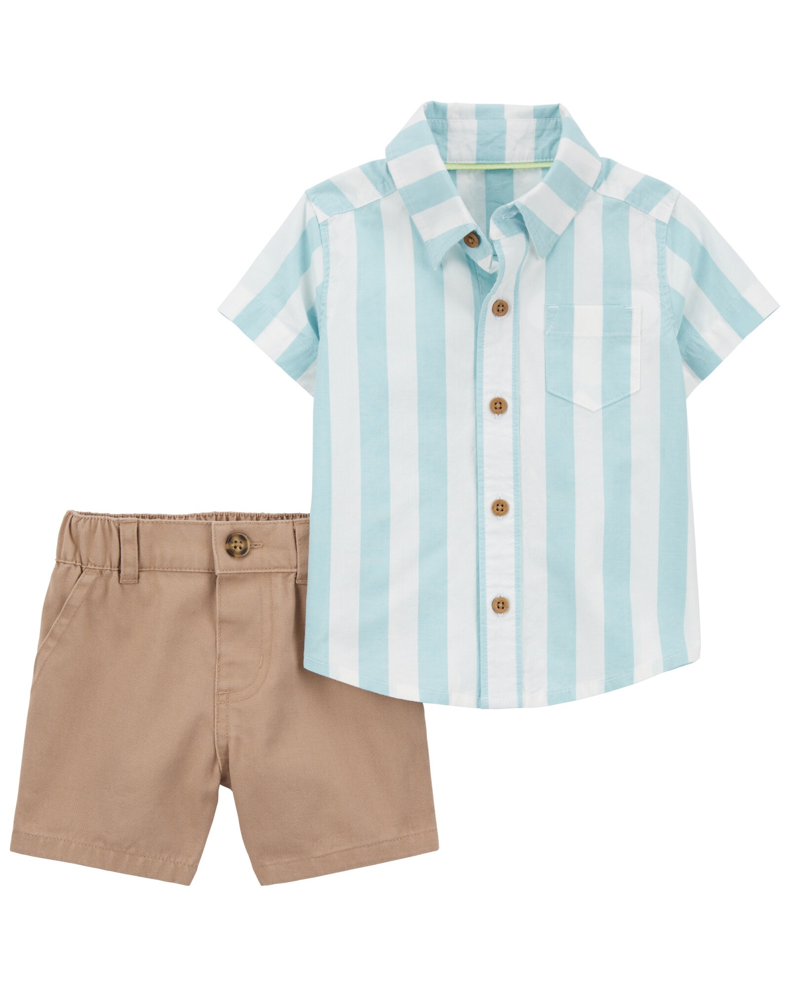 Set dos piezas, short de popelina y camisa de algodón Set dos piezas, short de popelina y camisa de algodón