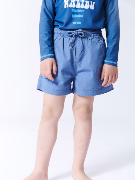 Short de baño algodón Azul Piedra