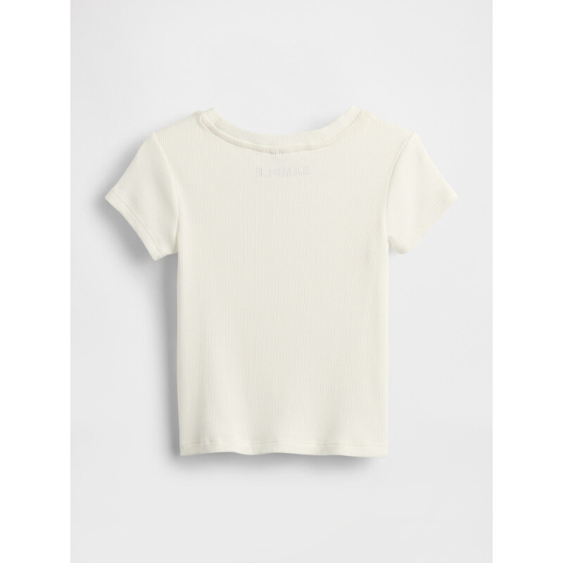 SS POINTELLE BTN FRNT TEE NEW OFF WHITE