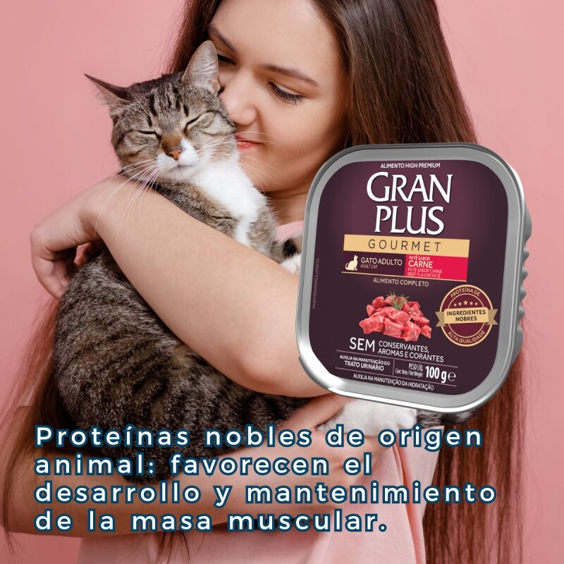 PATE GRAN PLUS GATO ADULTO CARNE 100 GRS PATE GRAN PLUS GATO ADULTO CARNE 100 GRS