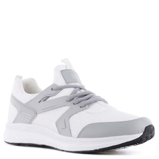 Championes de Hombre Push s ASTIC acordonado de materiales combinados Blanco