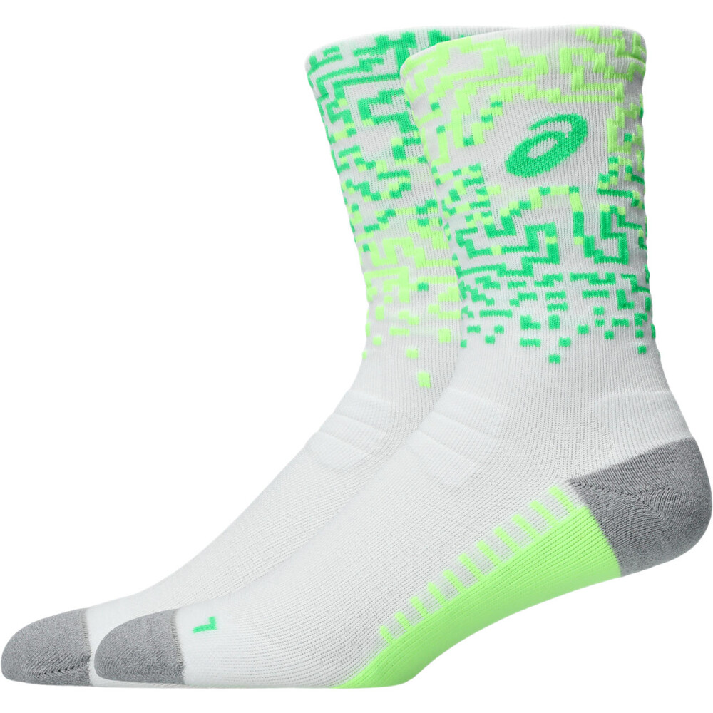 Performance Run Sock Crew Brilliant White/illum. Green/vital Green