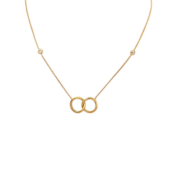 Conjunto Doble Círculo-Oro bajo-Piedra Zirconia-CJ8014 conpiedra
