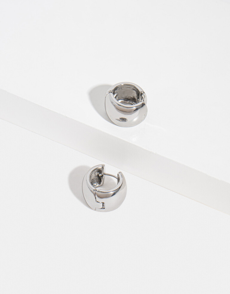 Aros Argollas Metal Argollas De Metal - Plateado Rodio