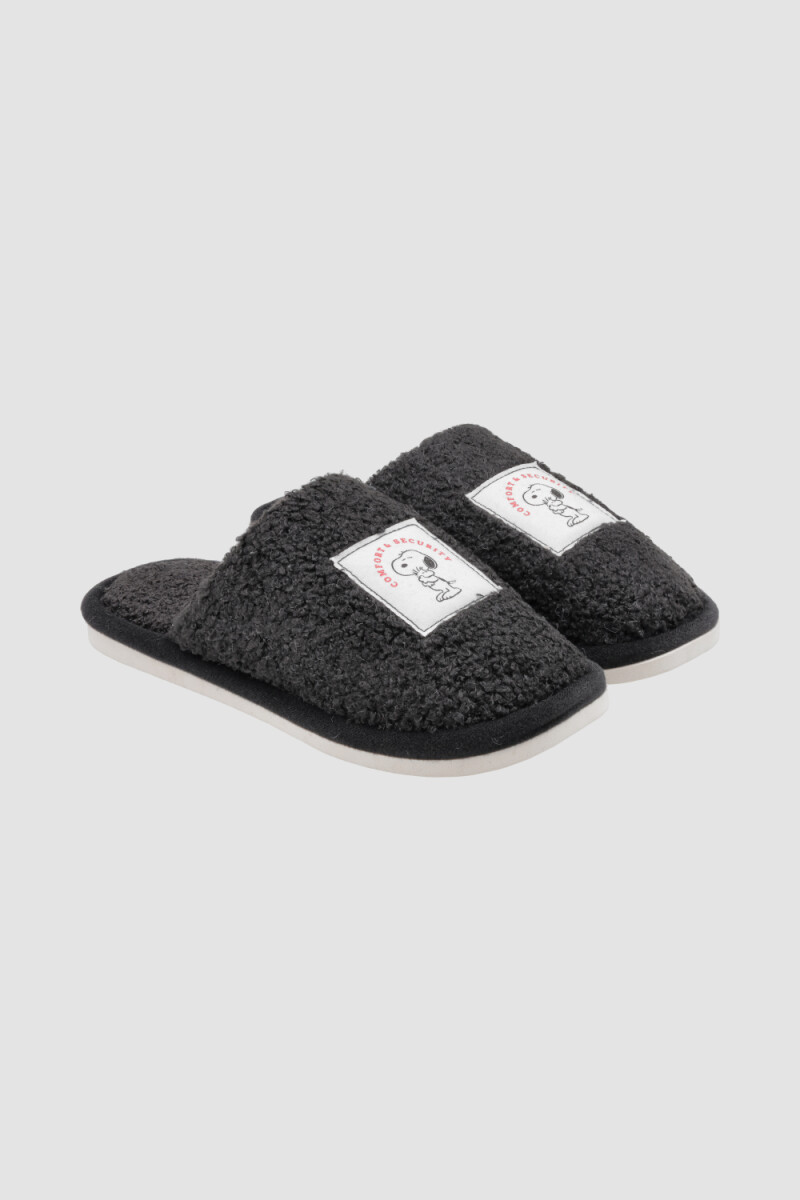 Pantufla snoopy Negro