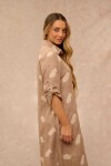 VESTIDO MILDA ESTAMPADO BEIGE VESTIDO MILDA ESTAMPADO BEIGE