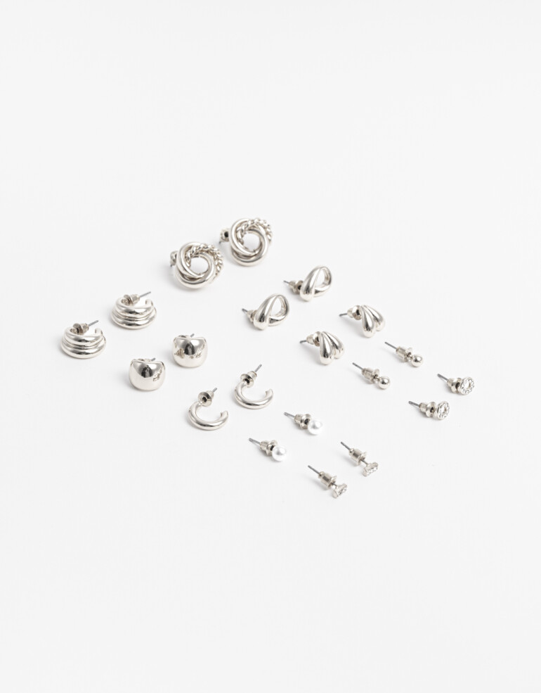 Aros Sets Metal Aros Sets Vintage - Plateado