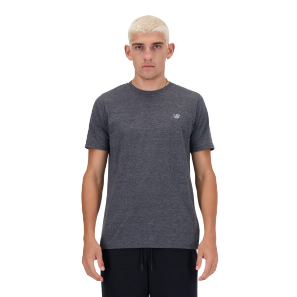Remera New Balance Sport Essentials Heathertech de Hombre - MT41070BKH Negro