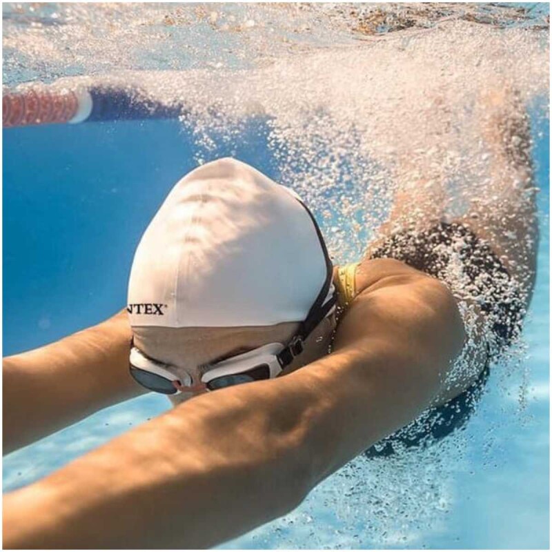 INTEX GORRA BAÑO SILICONA NEGRA/BLANCA/AZUL Intex Gorra Baño Silicona Negra/blanca/azul