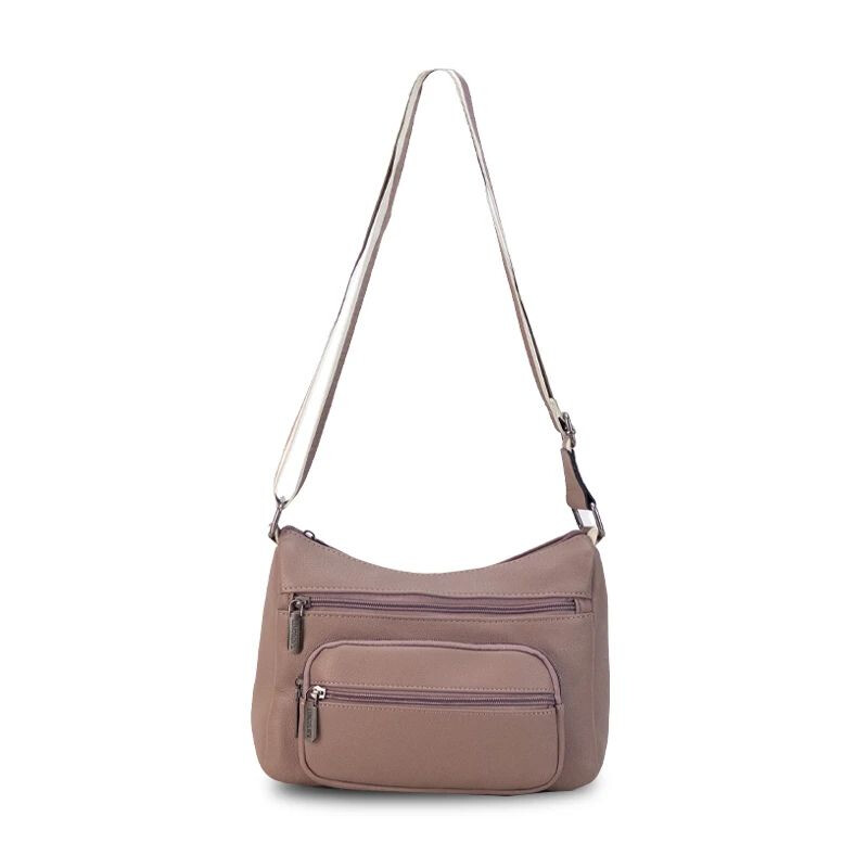 Bandolera Morral de Dama en Eco Cuero Rosa Mauve