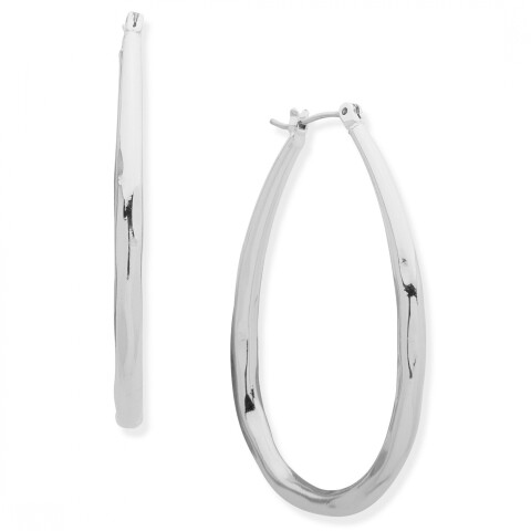 Pe 44Mm Teardrop Hoop Silver