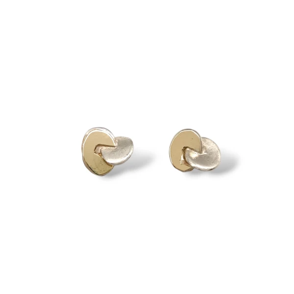 Caravanas Enlazada-Plata y oro-Sin piedra-CA5113 sinpiedra