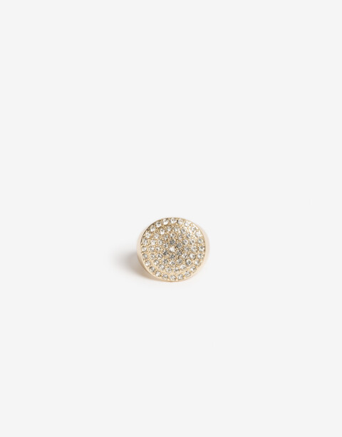 Anillos Medianos y Grandes Strass Anillo Sello Strass - Dorado