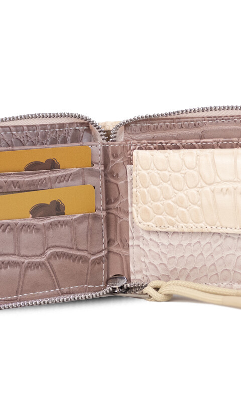 BILLETERA CANDELA CROCO PIEL CUARZO MAUVE