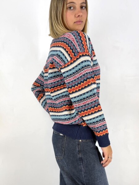 SACO SLOWLY 2446 ESTAMPADO AZUL
