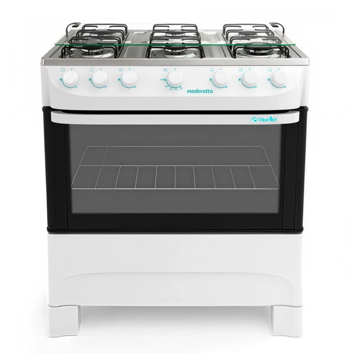 Cocina a Gas Mueller Moderatto 6 Hornallas Blanca Ultra Llama 129104 