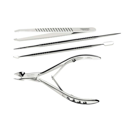 Juego Para Cuticulas + Pinza Tramontina 4 Piezas