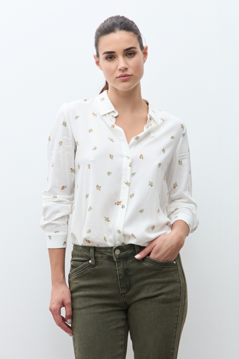 Camisa estampa floral crudo
