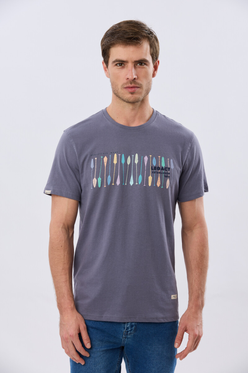REMERA ESTAMPADA - Azul 