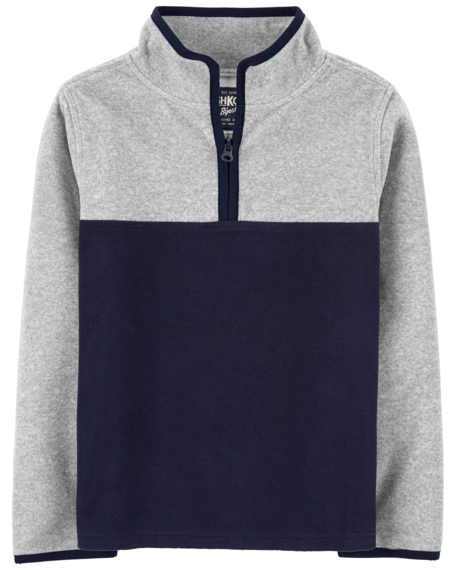 Buzo de polar con cierre un cuarto diseño bloques de color Sin color