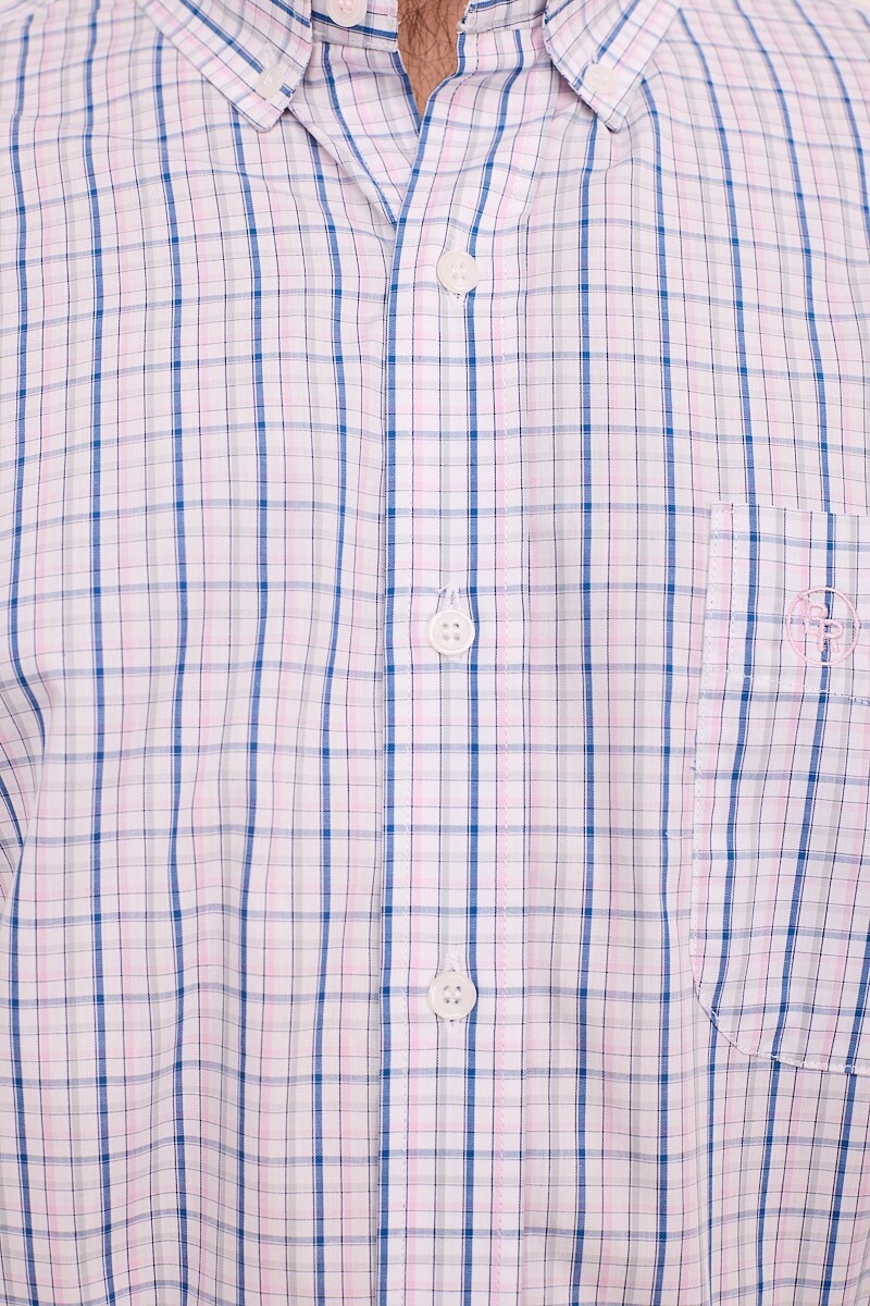 Camisa Escocesa Azul y Rosa