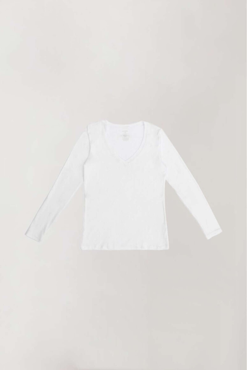 Camiseta en v supersoft - Blanco 