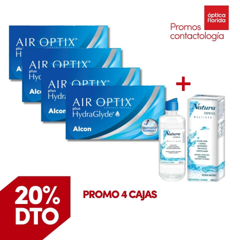 Air Optix plus Esf. PROMO 4 Cajas + Renú Natura Air Optix Plus Esf. Promo 4 Cajas + Renú Natura